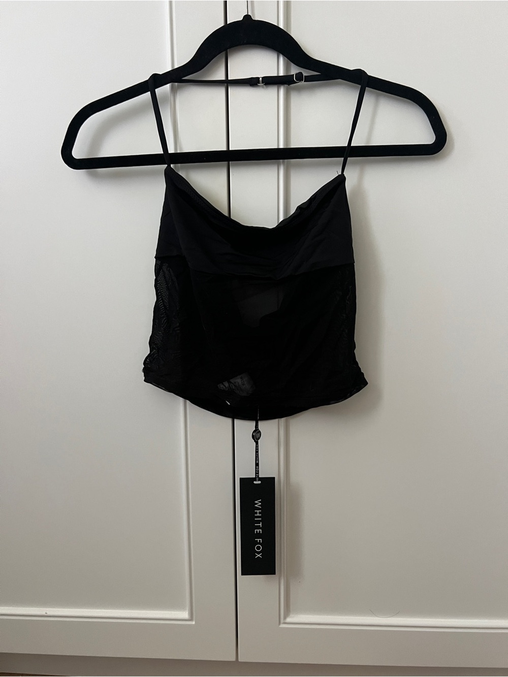 Black Sheer Cami Top with Spaghetti Straps